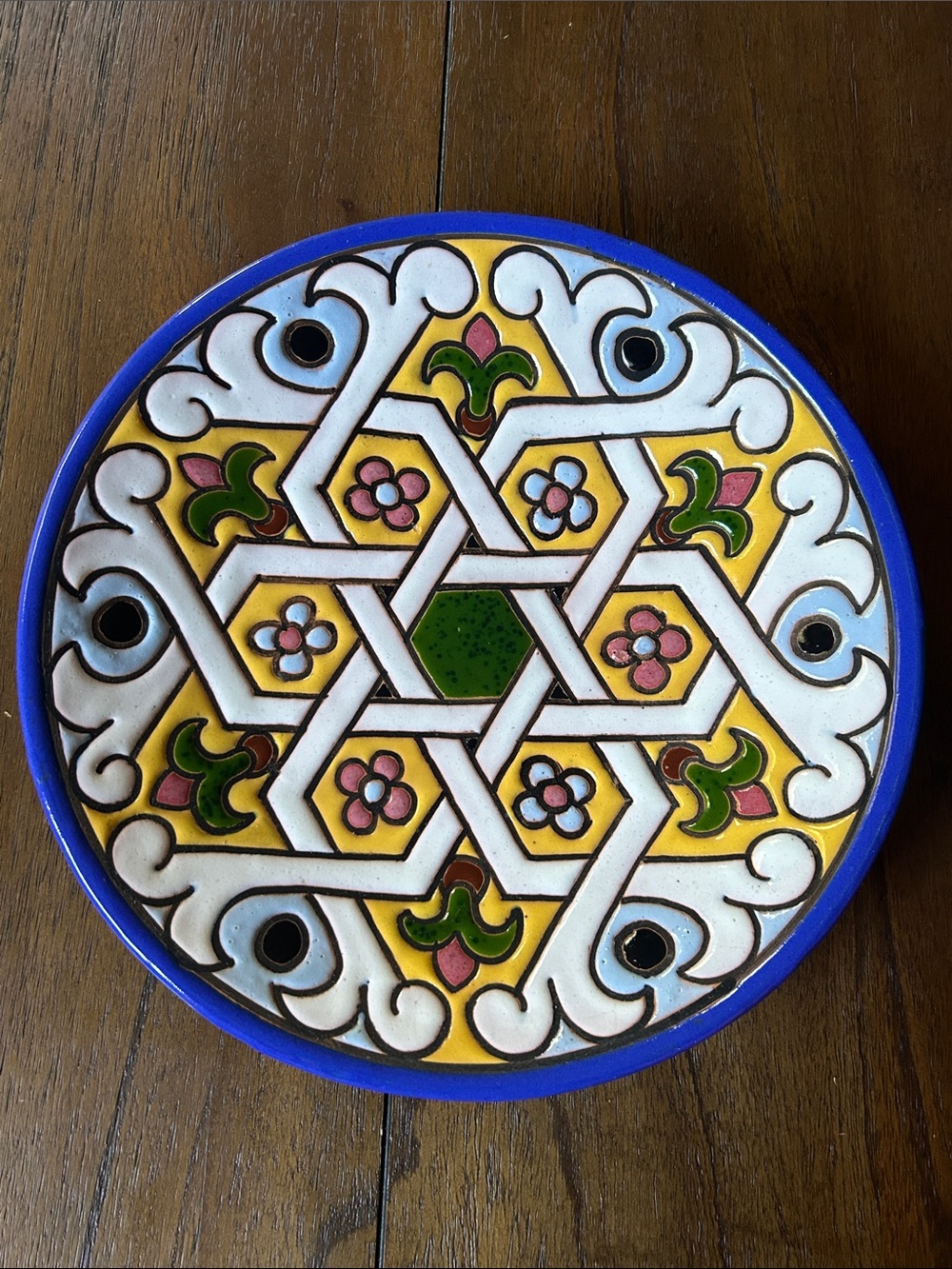 VINTAGE QUISMONDO TOLEDO SPAIN POTTERY PLATE SPAIN MOORISH DESIGN